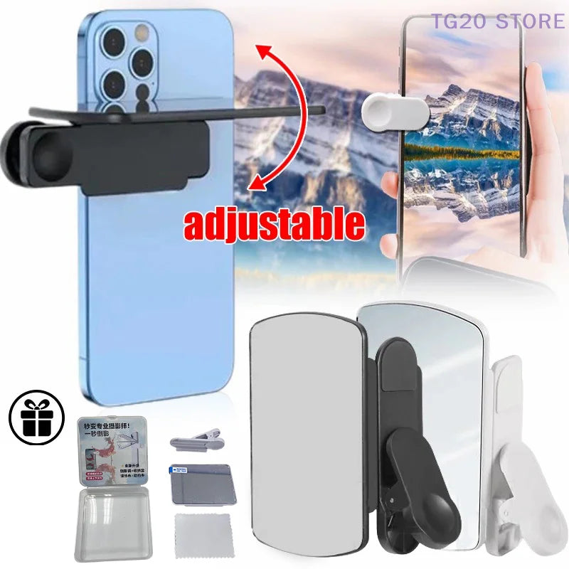 Sky Mirror Phone Reflection Shooting Clip – Adjustable Angle Phone Camera Clip HIP