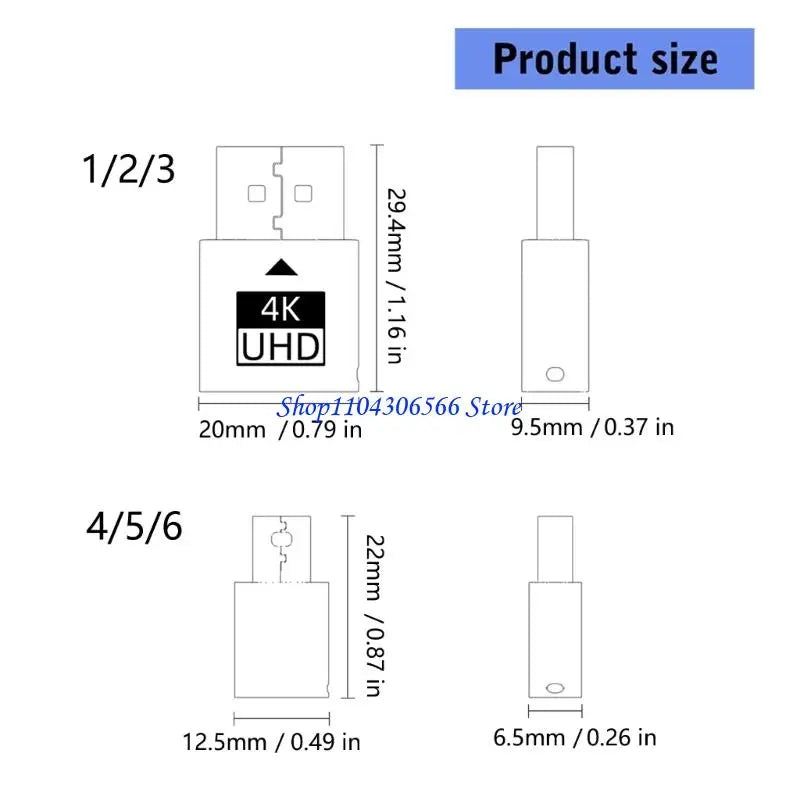 4K Virtual Display Emulator – DP & Mini DP Plug & Play Display Emulator Adapter HIP