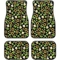 Shamrock Beer Print Car Floor Mats 4pc Set – Non-Slip Black Car Floor Mats HIP black