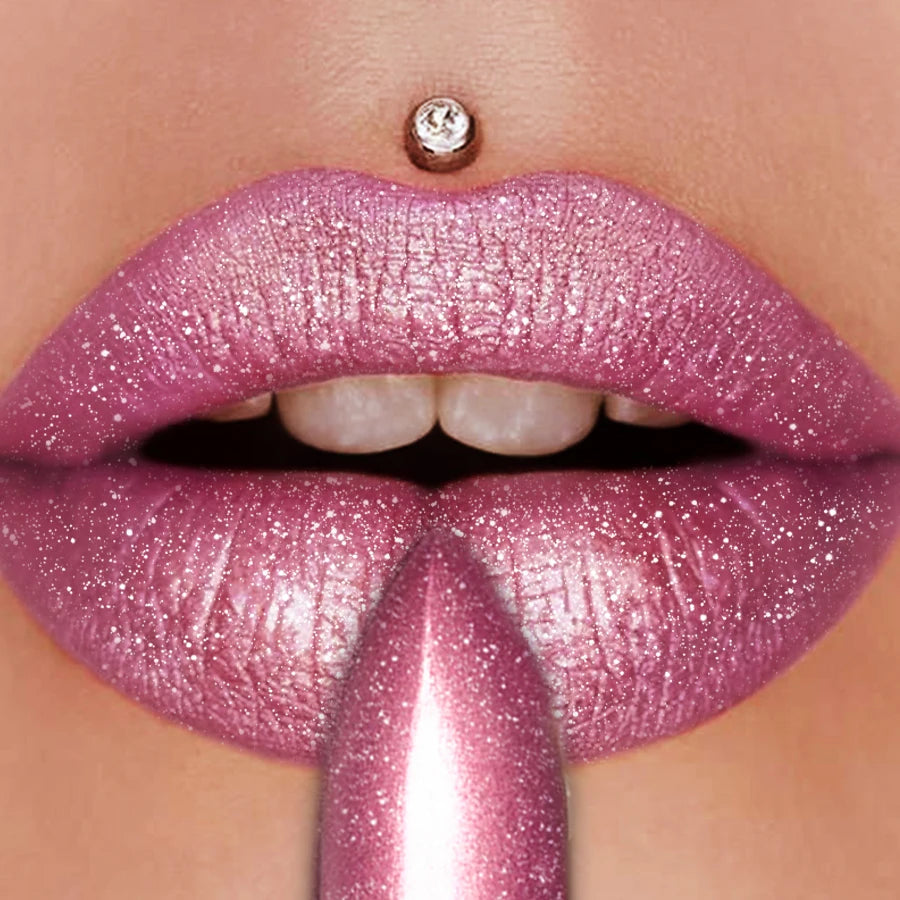 FUNPARK Glitter Metallic Lipstick – Pearlescent Lip Glaze Metallic Lip Glaze HIP