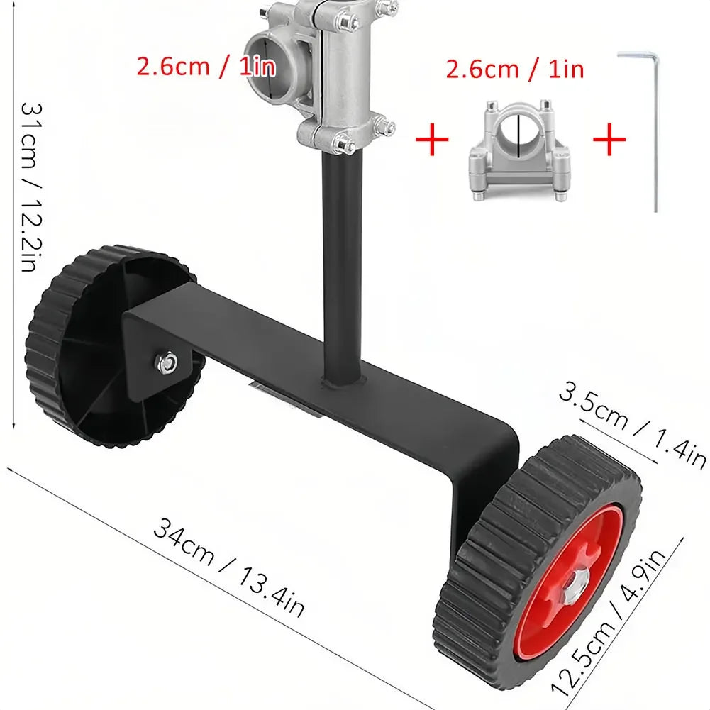 Lawn Mower Upgrade Support Wheel Kit Fits 26/28mm Tube Easy Lawn Care Auxiliary Wheel for Grass Cutter Garden Tool Accessory HIP For 26mm Pole