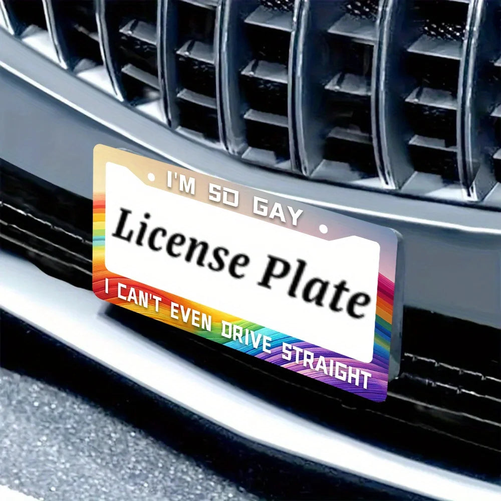 2-Pack Gay Pride Rainbow License Plate Frames – Funny Car Décor Novelty License Plate Frame HIP