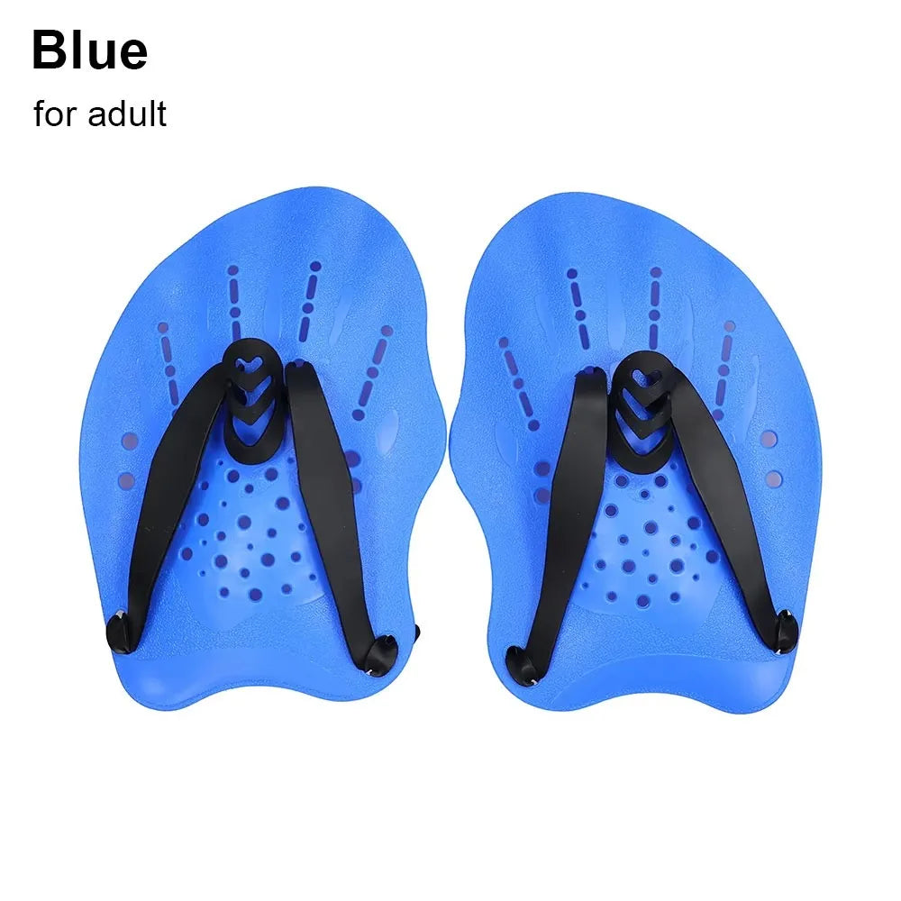 Freestyle Swim Hand Paddles – Kids & Adults | Silicone Straps Swim Training Paddles HIP blue for adult