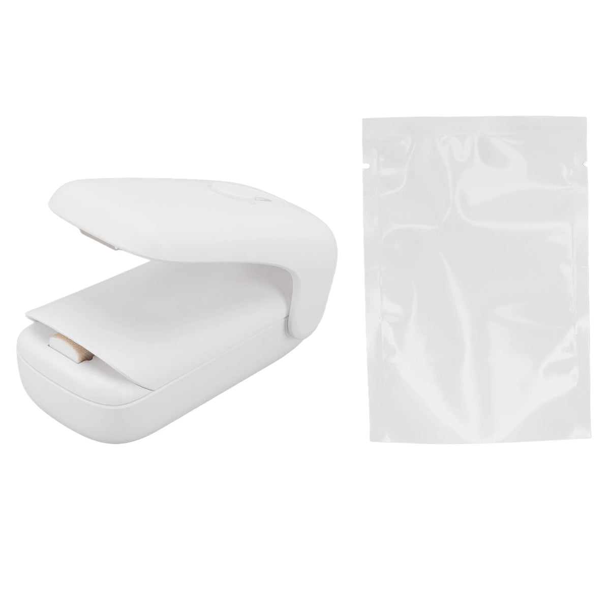Bag Sealer 2 in 1 ABS Handheld Portable Food Snack Bag Sealing Machine with Springback Knife Handheld Sealing Machine HIP WHITE USB Type-C