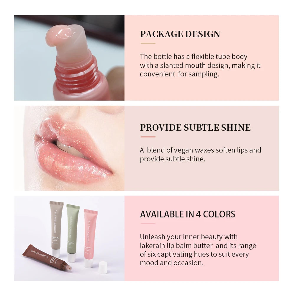 Moisturizing Lip Butter Balm 4 Counts/set Hydrating Lip Balm Plumping Lip Oil Lip Stick Glossy Lip Glaze Stick Plumping Lip Cosm HIP