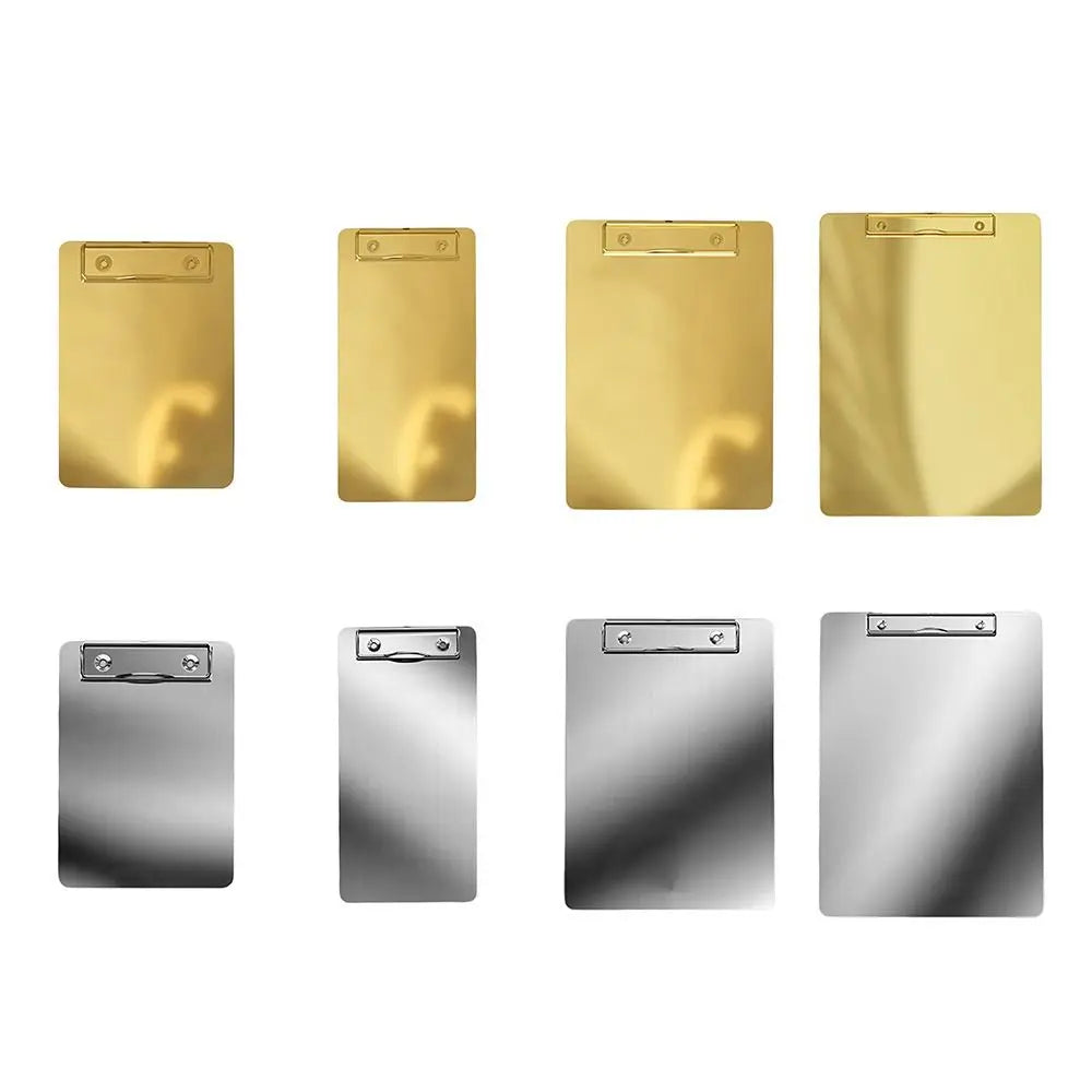 Stainless Steel A4/A5 Writing Clipboard – Gold & Silver Folder Writing Clipboard HIP