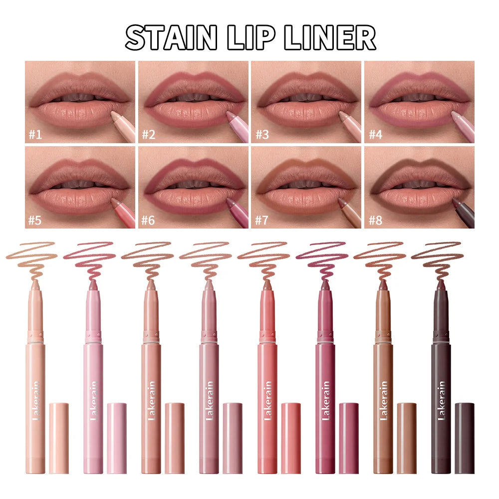 Waterproof Long Lasting Matte Lip Liner Smooth Glide Creamy Pigmented Shades Smudge Proof Cosmetic Lip Makeup HIP