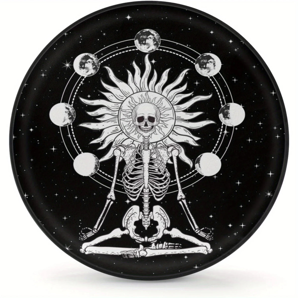 Meditating Skull Tire Cover – Fits Jeep, SUV, RV & Truck Spare Tire Cover HIP 1 17in