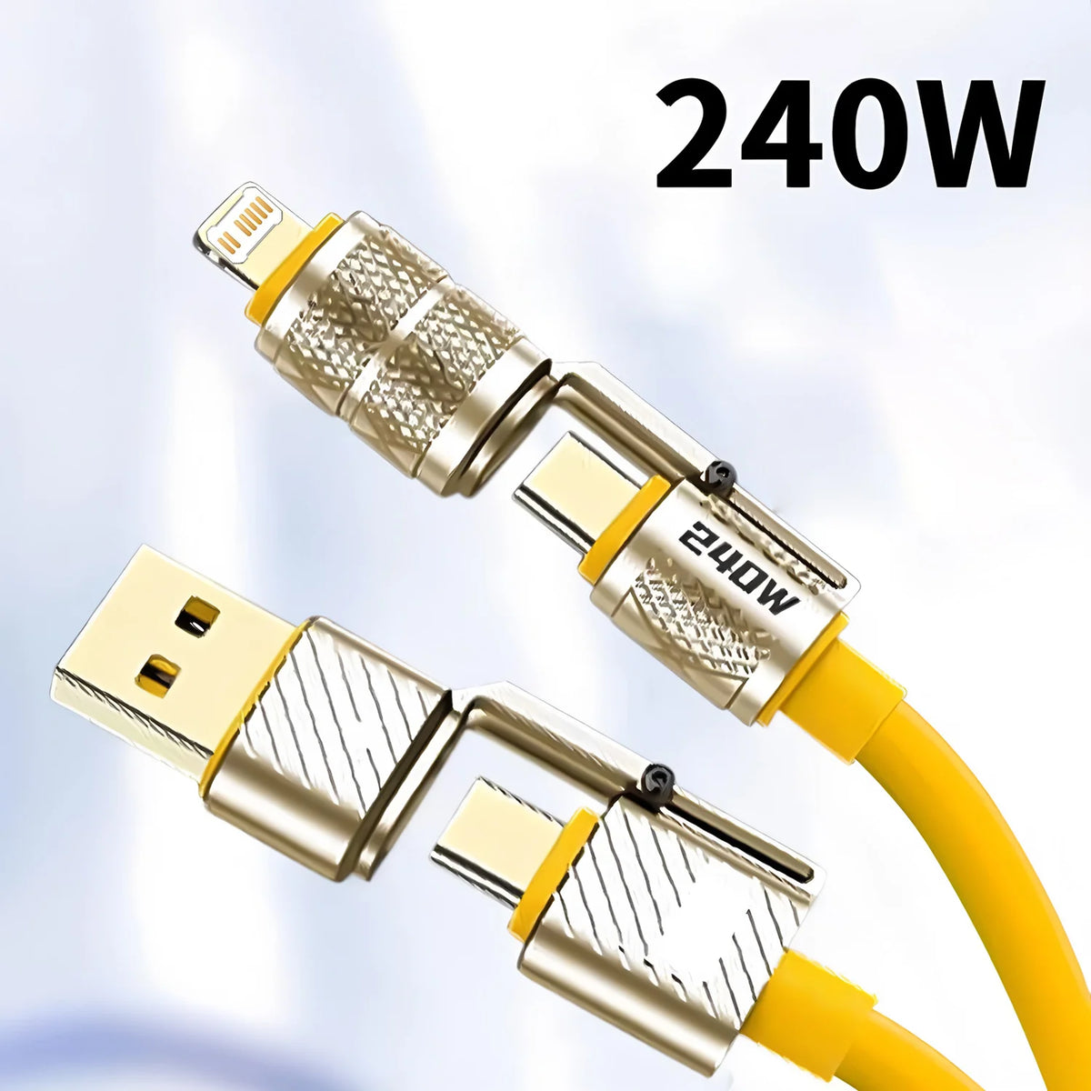 USB-C 4-in-1 240W Fast Charging Cable 1M | Multi-Device USB Charging Cable HIP