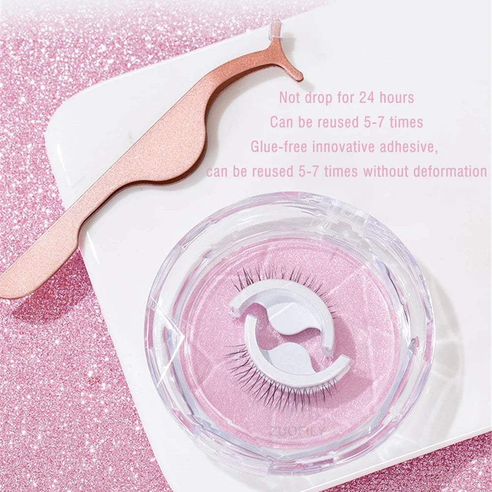 1 pairs Self-adhesive False eyelashes Reusable Natural Long Thick Eyelashes Multiple Reversible Glue-free Eyelashes Dropshipping HIP