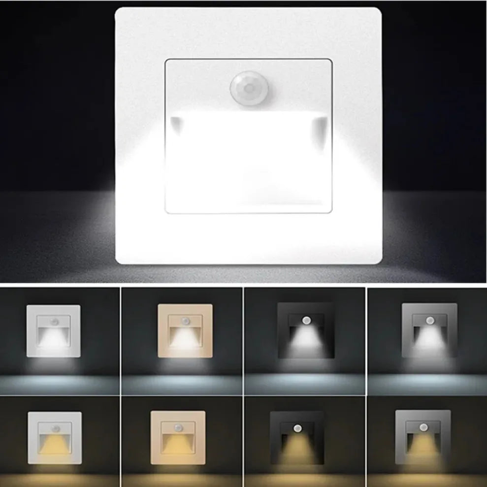 Recessed LED Wall Lamp PIR Motion Sensor Stair Step Night Light LED Step Wall Lamp HIP