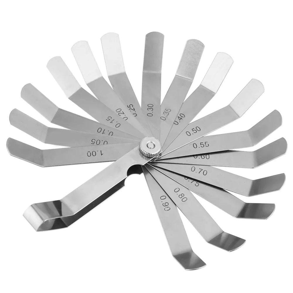 6-Blade Stainless Steel Feeler Gauge Set 0.05–1.00mm Metric Feeler Gauge Set HIP 01