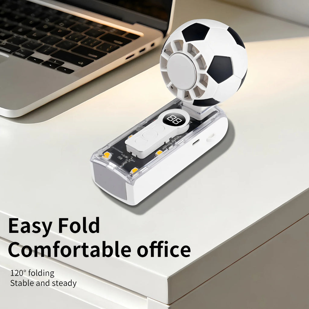Fireurus Handheld Foldable Fan – Rechargeable, LED, Cold Compress Portable Handheld Fan HIP