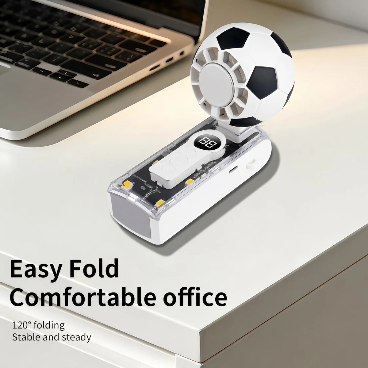 Fireurus Handheld Foldable Fan – Rechargeable, LED, Cold Compress Portable Handheld Fan HIP
