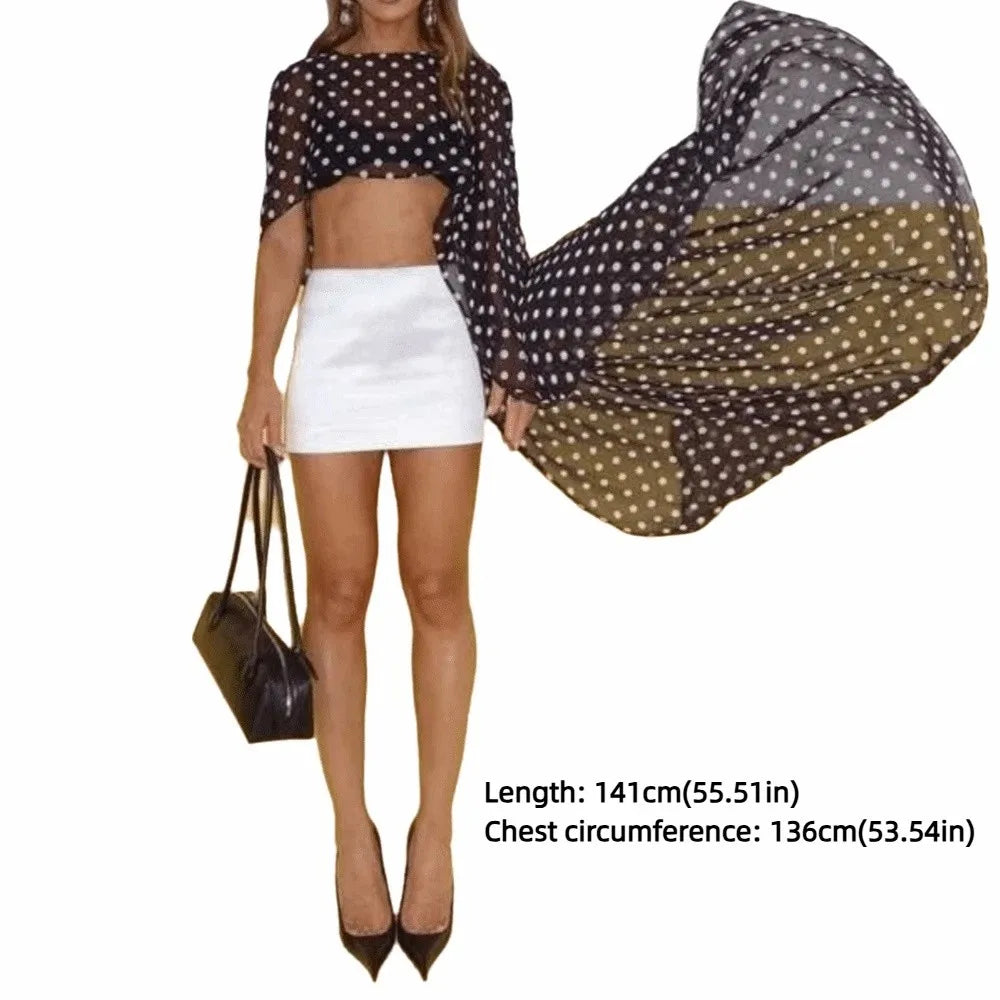 Elegant Long Tail Chiffon Cape & Evening Shawl Wrap Chiffon Cape Shawl HIP
