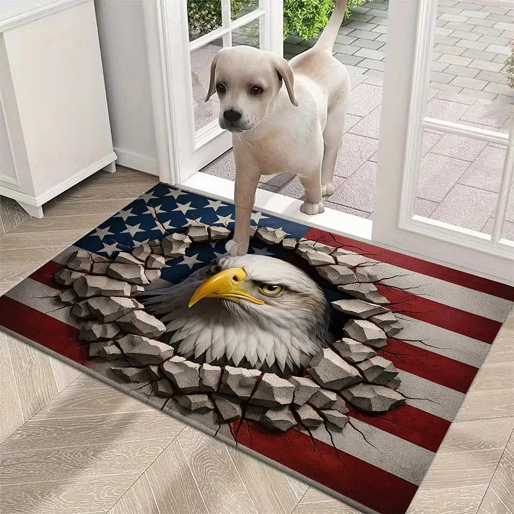 US 250th Anniversary Bald Eagle 3D Optical Illusion Doormat Patriotic Doormat HIP