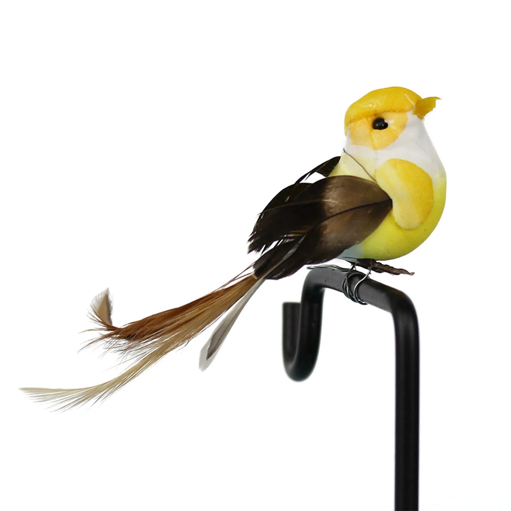 Artificial Foam Bird Ornaments Decorative Feathered Birds for Xmas Tree Festival Decor 6 Colors Artificial Feathered Birds HIP