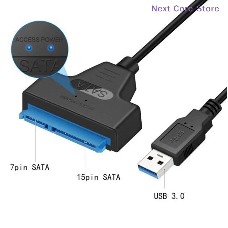 USB 3.0 to SATA Adapter Cable for 2.5" SSD & HDD Drives SATA USB Adapter HIP
