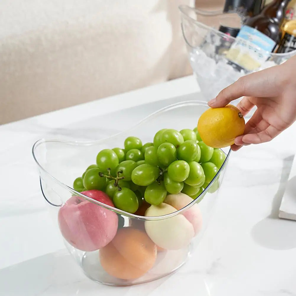 Large Capacity Ice Bucket Transparent Plastic Champagne Wine Bucket With Handle Portable Beer Ice Tub For KTV Bar Party Supply HIP