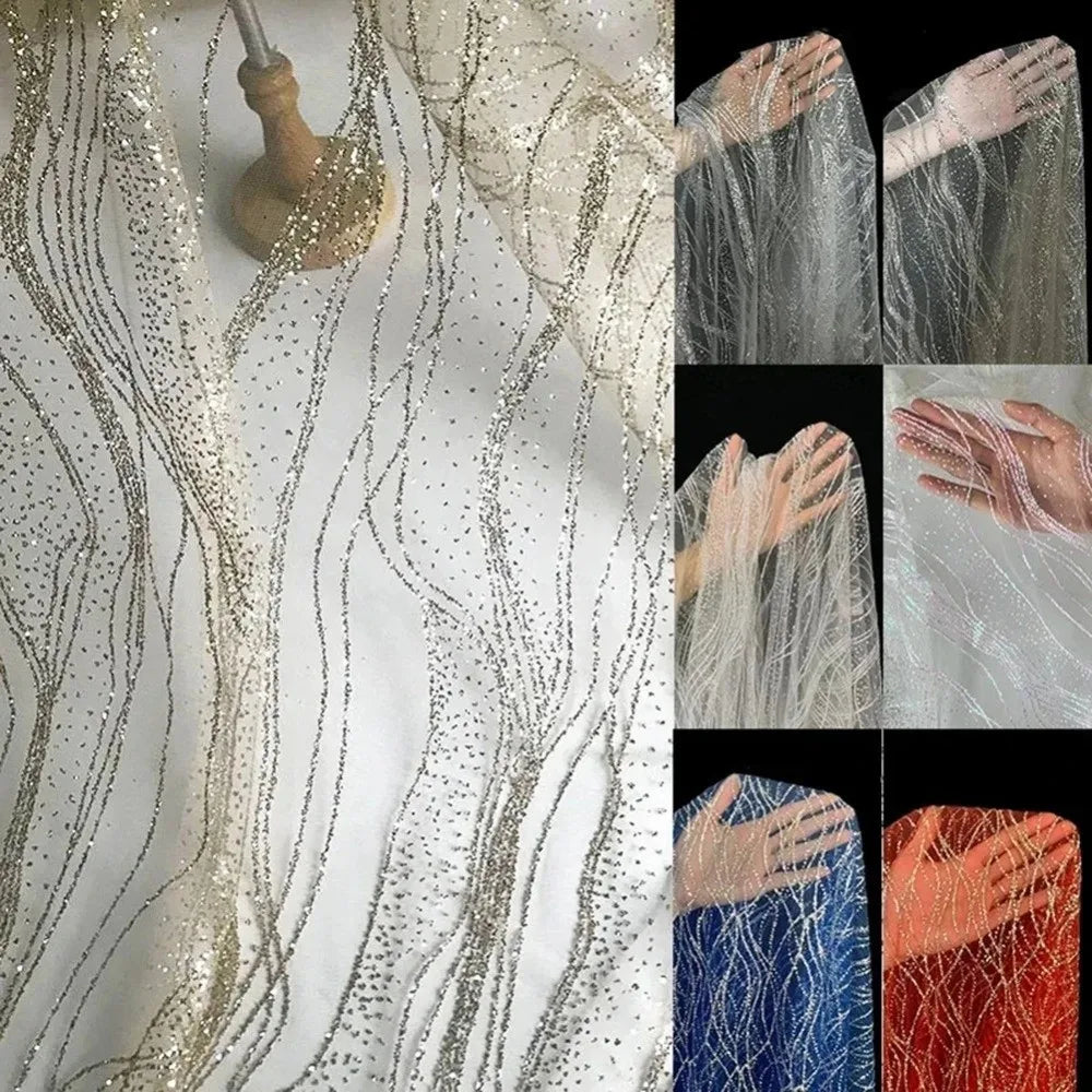 Sequin Mesh Fabric 160cm x 1 Yard – Glitter Tulle for DIY Sequin Mesh Fabric HIP