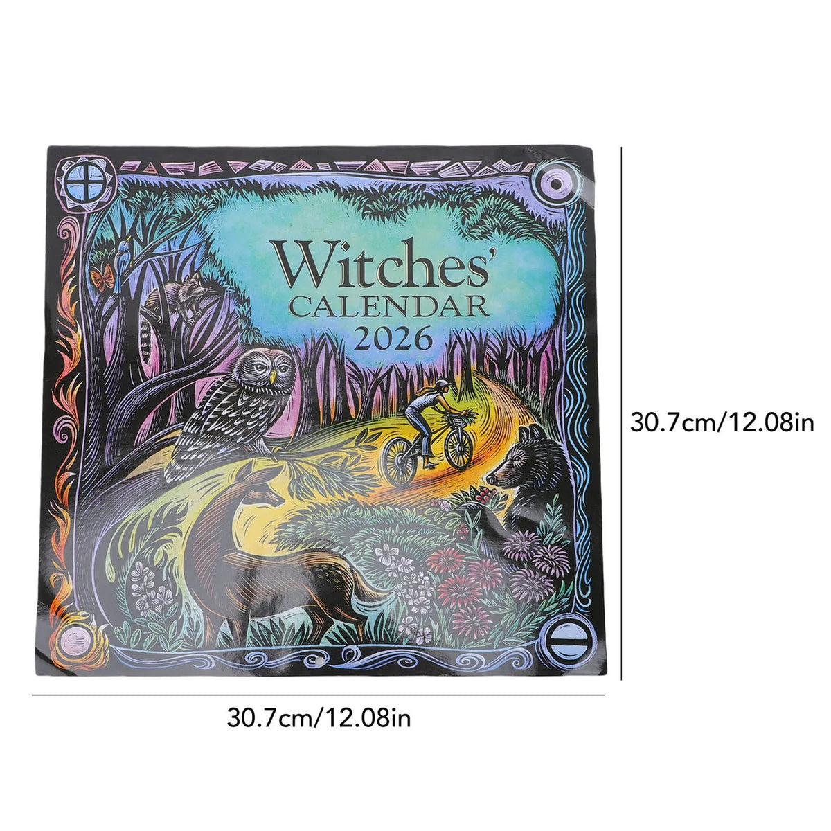 2026 Witches Calendar Coated Paper Astrological Witches Planner Calendar with Spells Rituals Moon Phases HIP