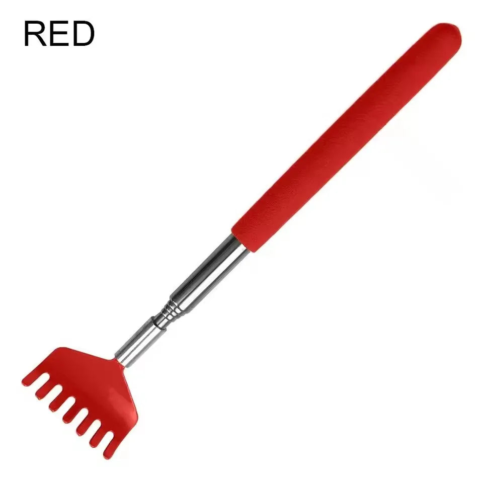 RUZOFO Telescoping Back Scratcher – Extendable Stainless Steel Back Scratcher Tool HIP C814-Red-1pcs No plug