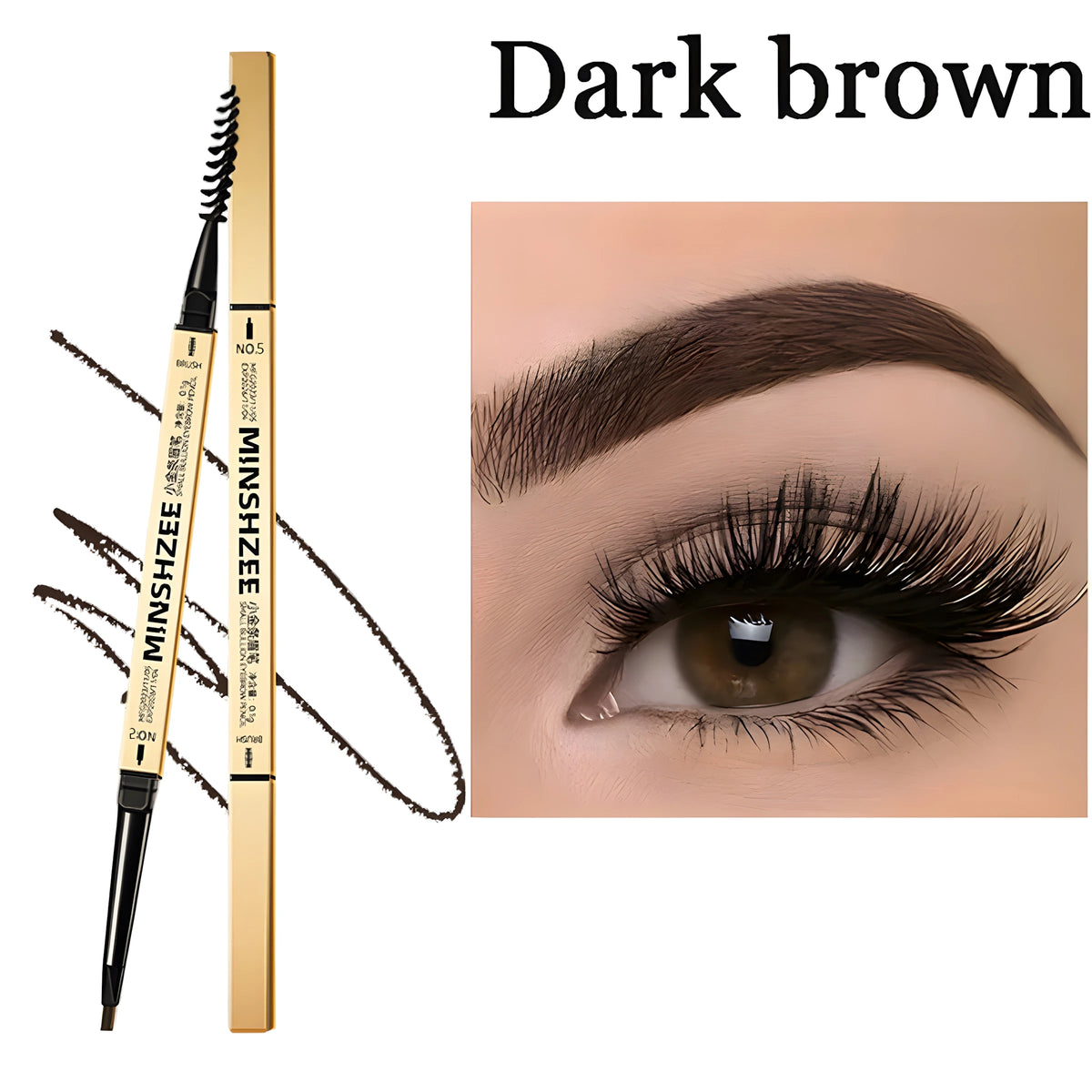 Waterproof Matte Eyebrow Pen Makeup Double Head Lasting Brown Non-Smudged Eye Brow Pencil Tint with Brush Cosmetics HIP