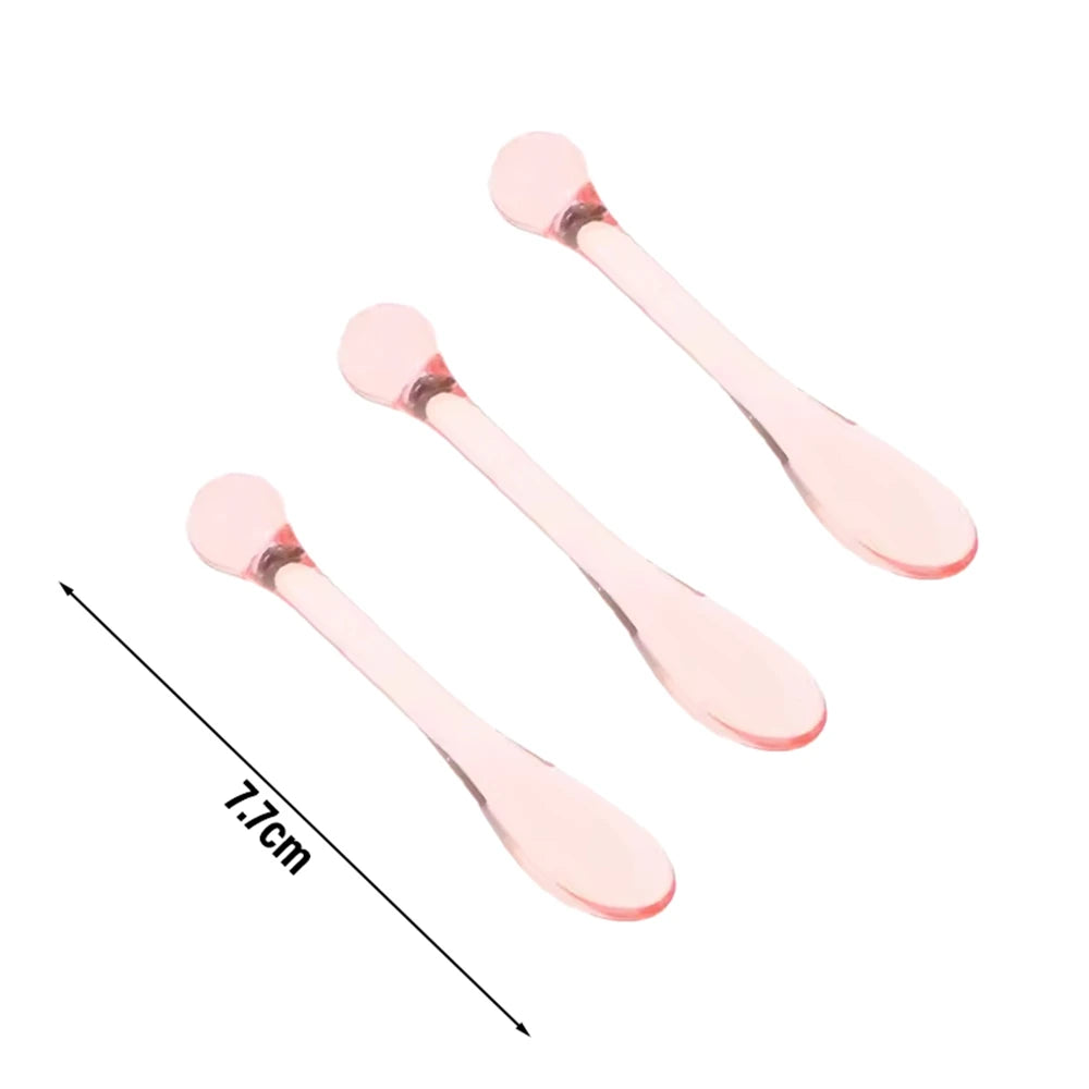 3pcs Acrylic Cosmetic Spatulas Scoop with Bottle Face Cream Mask Mud Mixing Spoon Beauty Tools Absorb Roller Facial Applicator HIP Pink No Box 3Pc