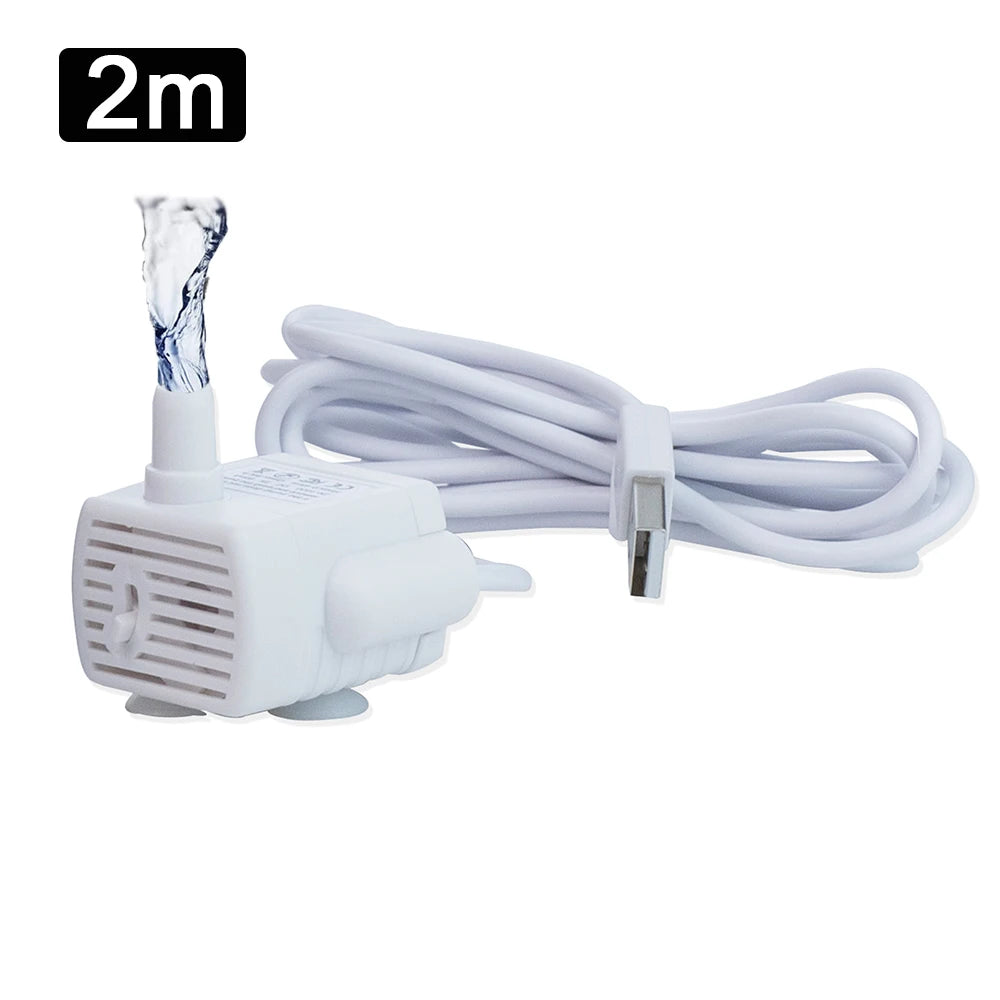 USB Water Pump For Multiple Styles Pet Cat Water Fountain Auto Cat Dog Drinking Fountain Replacement Water Mute Pump Accessories HIP White- Water Pump