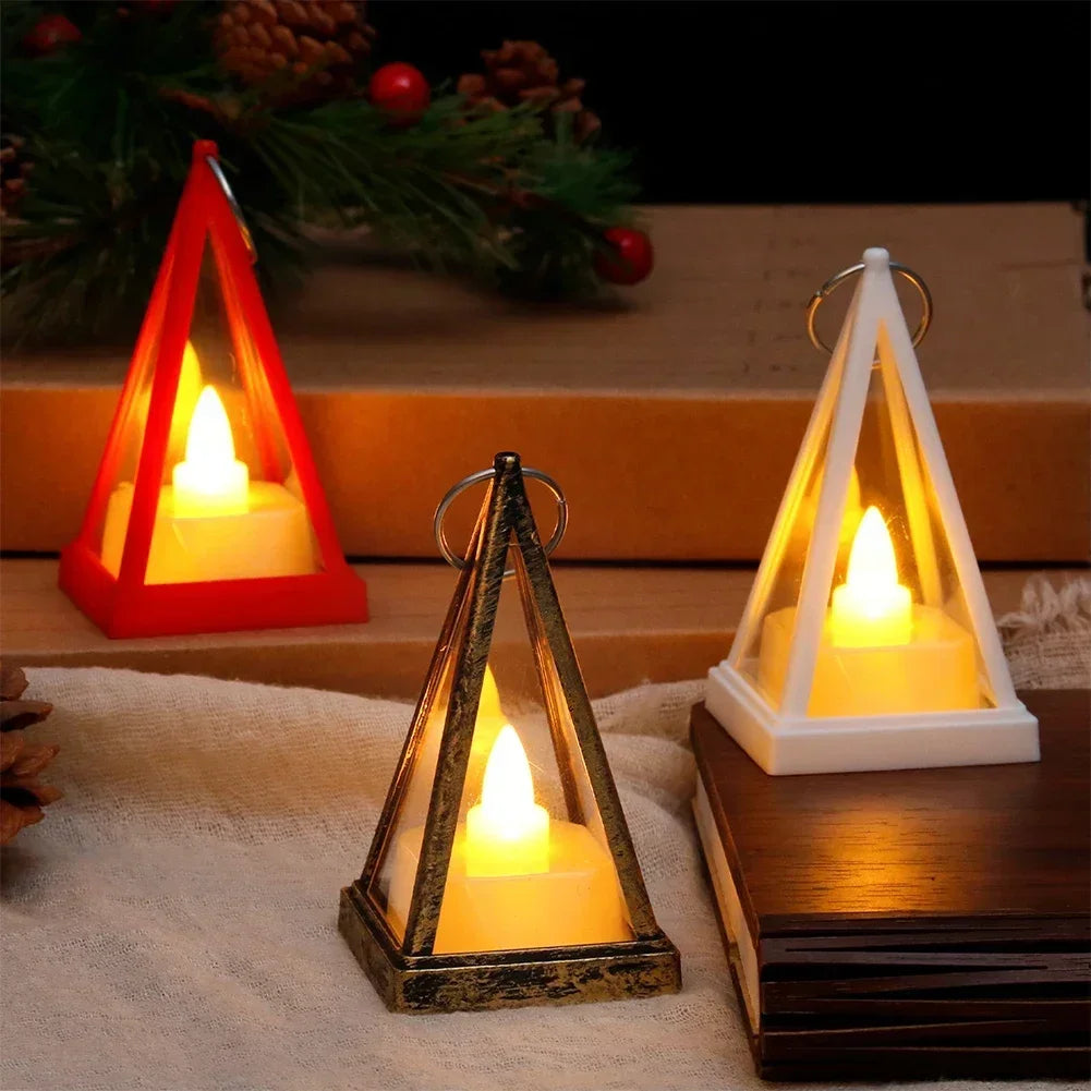 1pc Night Light Triangle Candle Pattern LED Electronic Light Bedroom Atmosphere Light Christmas Home Decoration Accessories HIP