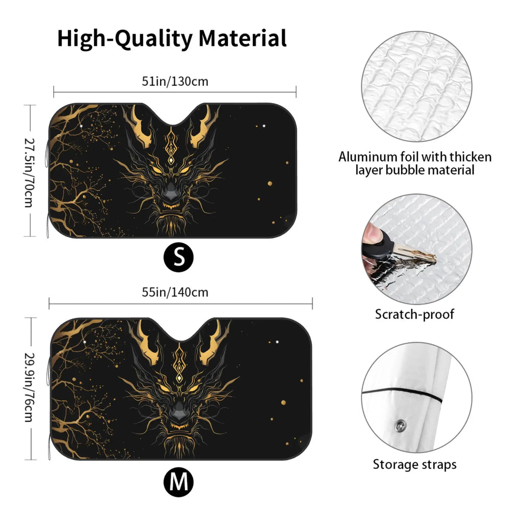 Evil Dragon Car Windshield Sunshade – UV & Glare Protection Car Windshield Sunshade HIP