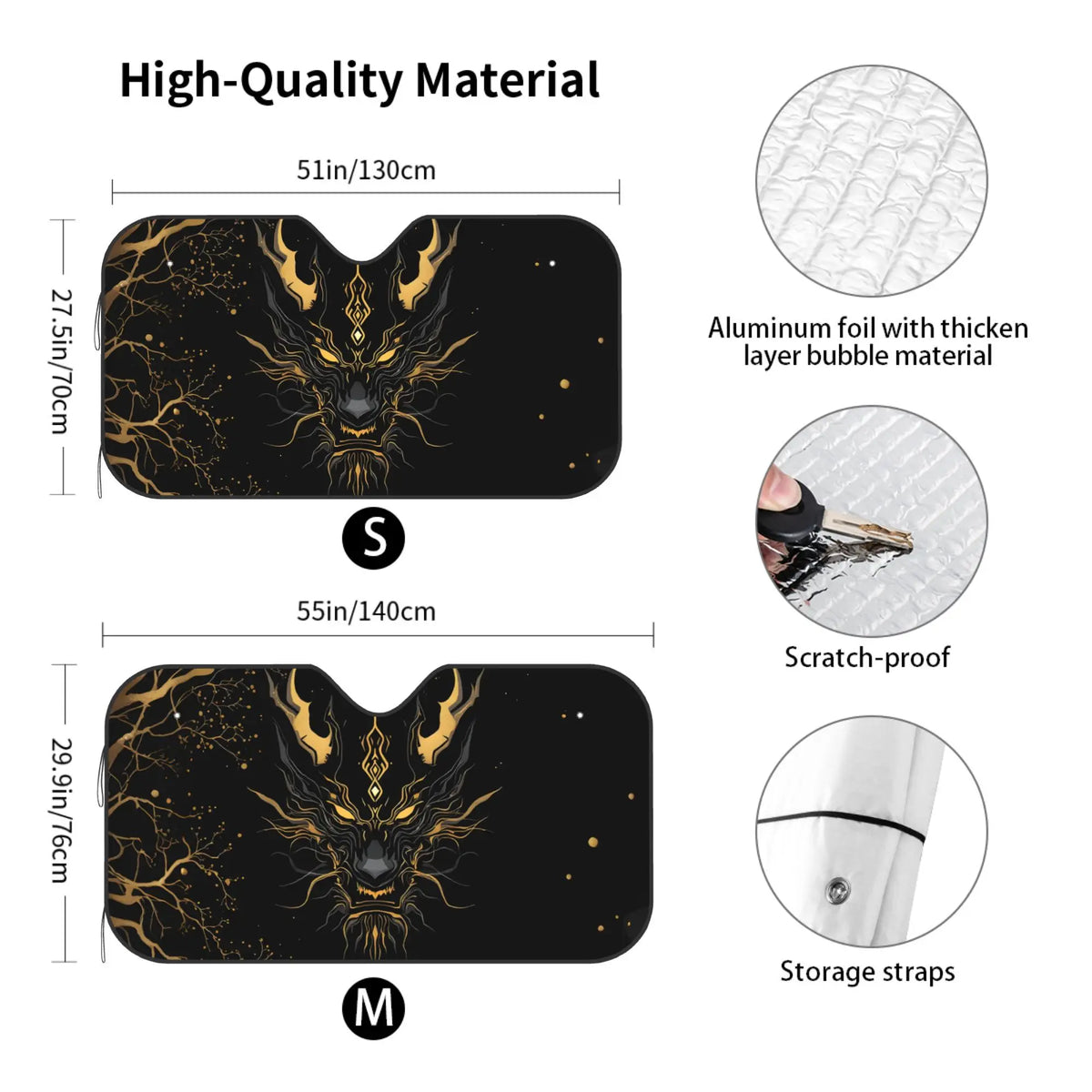 Evil Dragon Car Windshield Sunshade – UV & Glare Protection Car Windshield Sunshade HIP