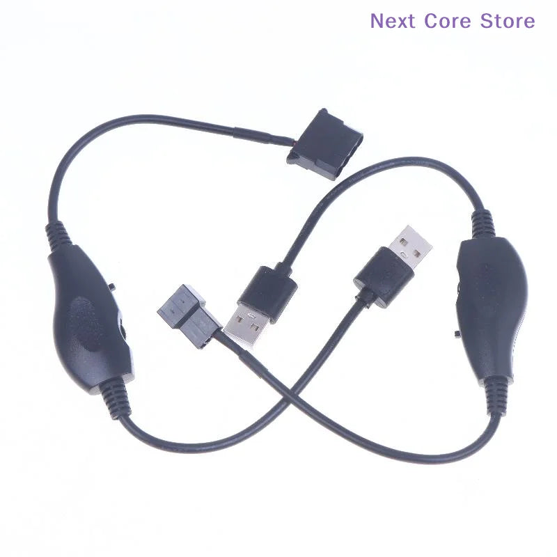 USB 5V to 12V 4-Pin PWM Fan Power Adapter Cable + Speed Switch Fan Power Adapter Cable HIP