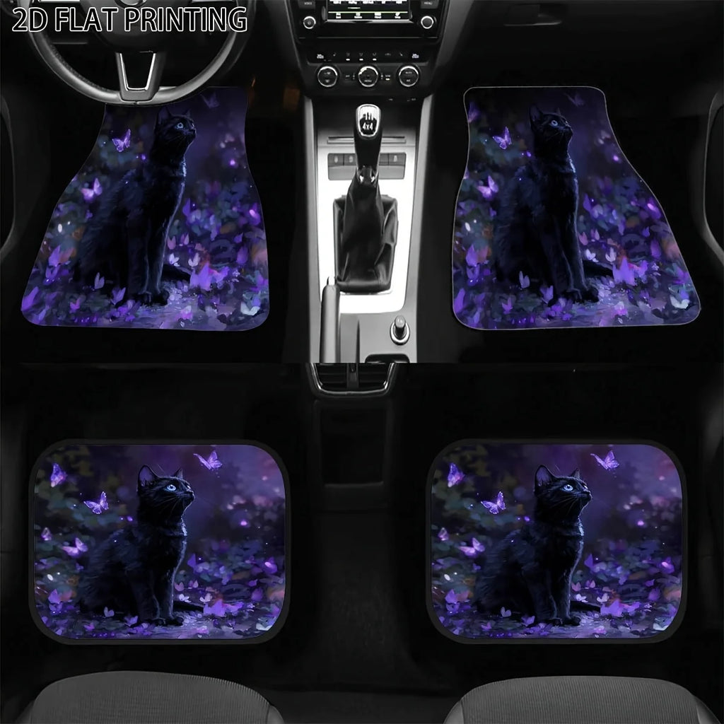 Gothic Black Cat Car Floor Mats – 4-Piece Non-Slip Set Car Floor Mats HIP