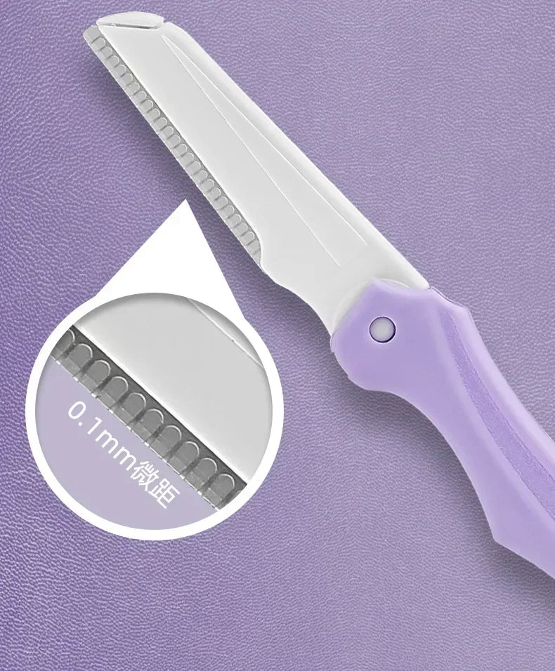 Purple Eyebrow Grooming Kit – Scissors, Razor, Tweezer & Comb Eyebrow Grooming Kit HIP