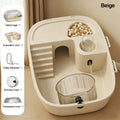 Large Hamster Cage – Ventilated, Transparent & Easy Clean Small Animal Cage HIP Beige