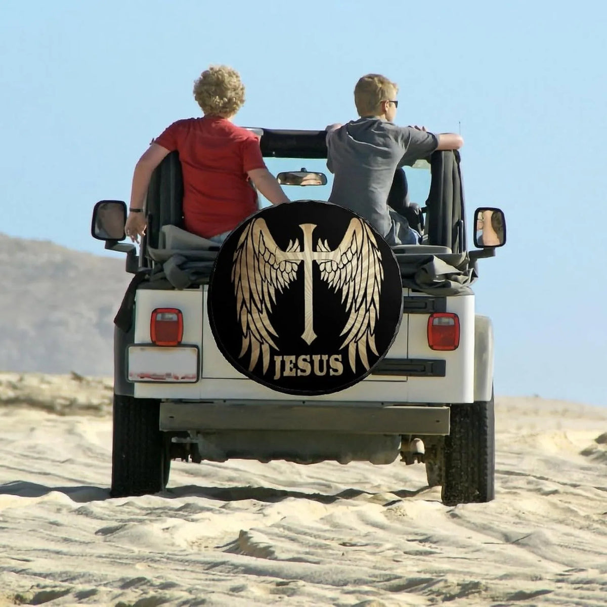Christian Jesus Wings Cross Spare Tire Cover – SUV RV Truck Spare Tire Cover HIP