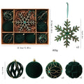 Velvet Christmas Ball Set 10Pcs/Set Snowflake Ball Pendant Shaped Plastic Christmas Ball Pendant Christmas Tree Decoration HIP Dark Green Snowflake