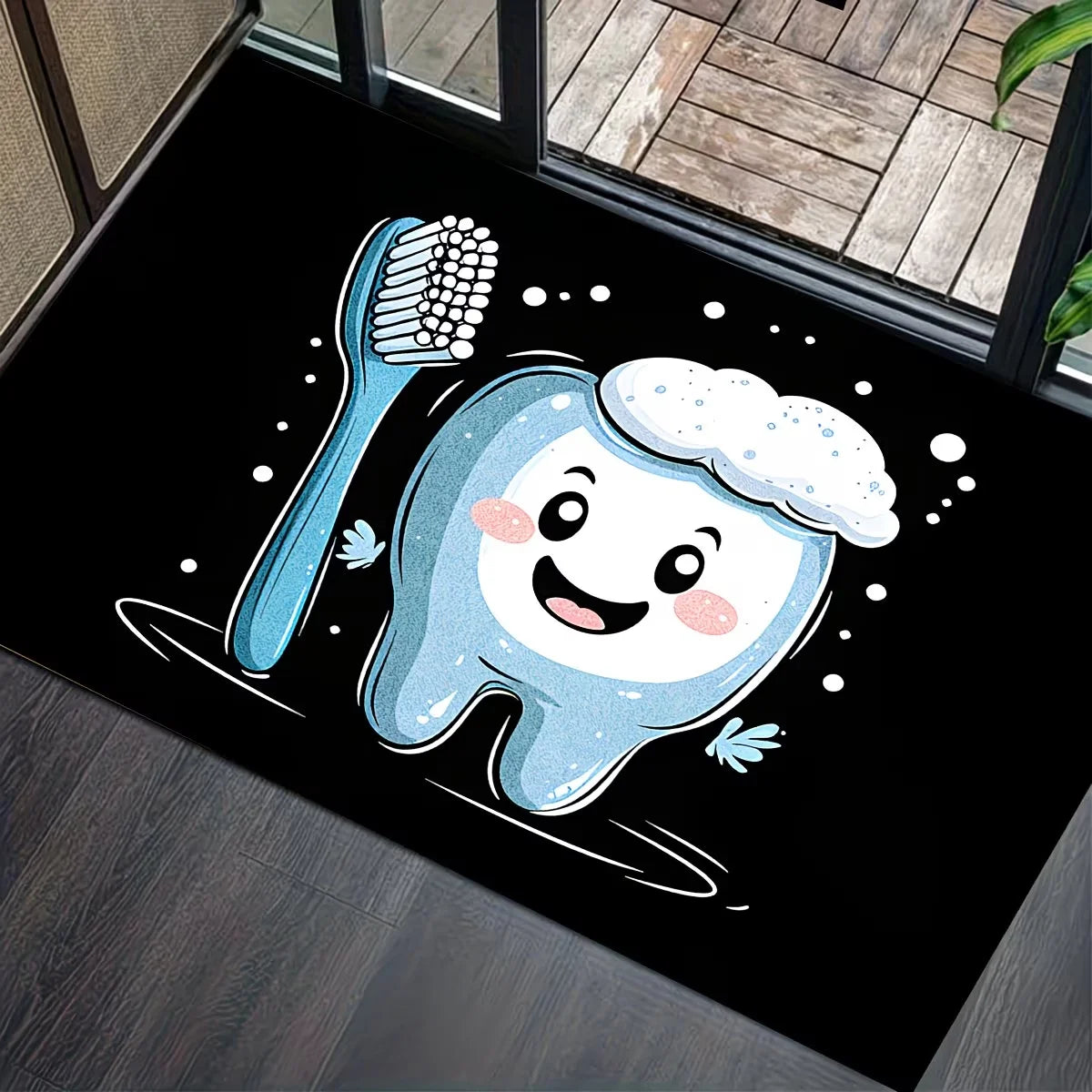 Cute Tooth & Gum Non-Slip Washable Floor Mat – 2 Sizes Novelty Floor Mat HIP 1 50x80cm-Felt