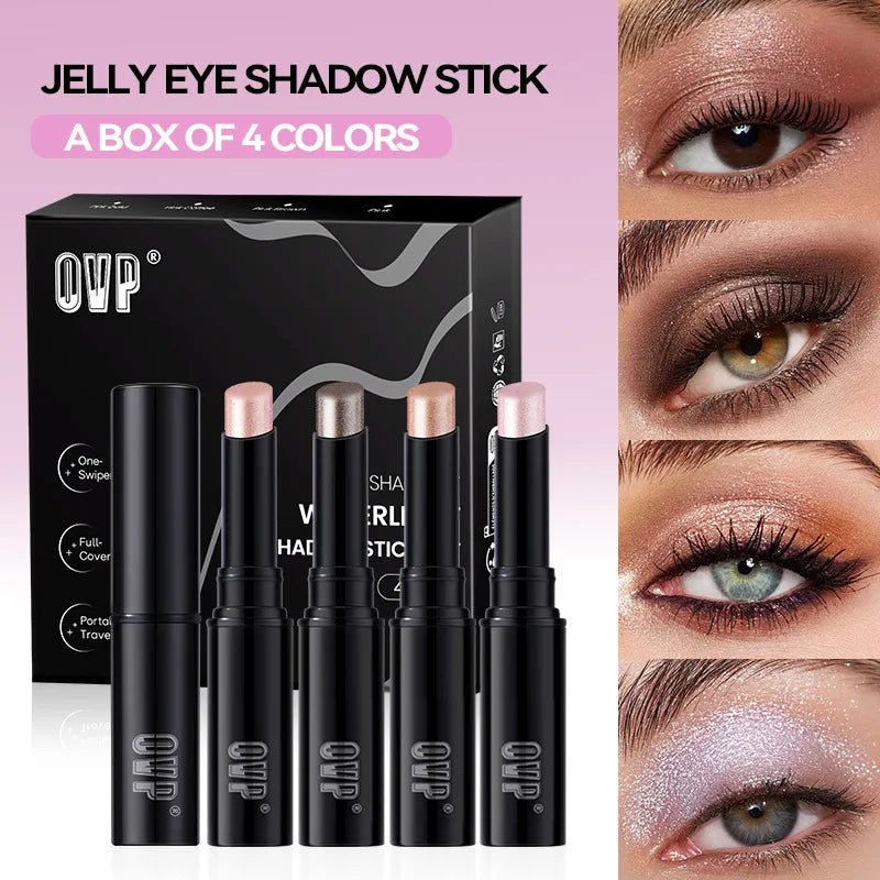 4-Piece Water-Glow Shimmer Eyeshadow Stick Set | HIP Eyeshadow Stick Set HIP ovp007