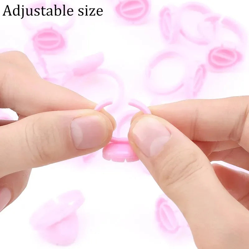 100-Pack Disposable Lash Glue Ring Cups & Tattoo Pigment Holders Lash Glue Ring Cups HIP