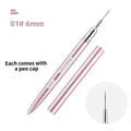 Multi Size Nail Art Liner Brush Fine Line Detail Drawing Pen Macaron Metal Handle Striping Brush Precise Line Flower Detail DIY HIP 6mmPink