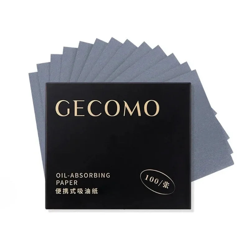 100-Sheet Bamboo Charcoal Oil Blotting Papers with Mirror Case Oil Blotting Sheets HIP