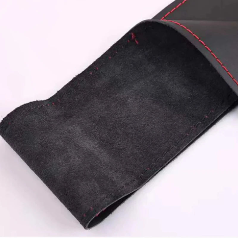 Hand-Sewn Faux Leather Steering Wheel Cover – 38cm Universal Steering Wheel Cover HIP