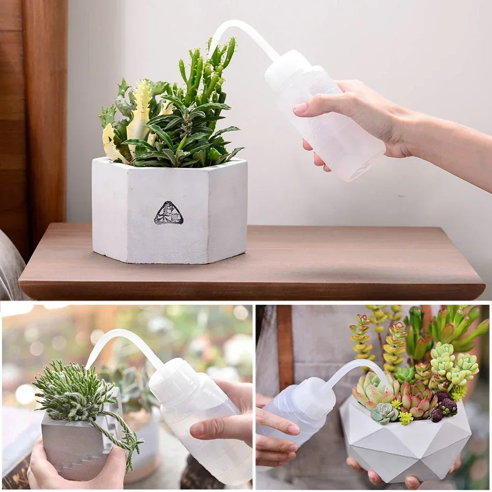 150-500ml Watering Can Succulent Watering Bottle Flower Squeeze Bottle with Scale Label Plastic Bend Mouth Safety Wash Bottle HIP