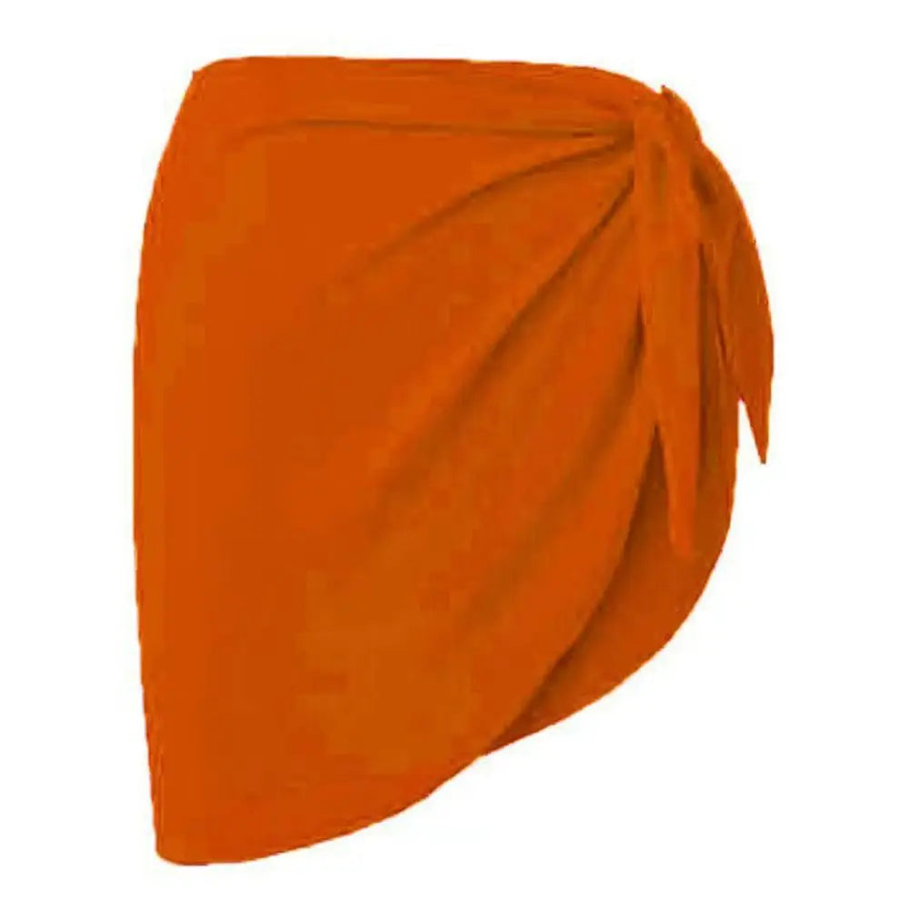 Women's Chiffon Sarong Beach Cover Up – Sheer Wrap Skirt Swimsuit Cover Up HIP orange