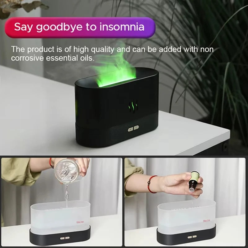 Aroma Flame Diffuser 180ml Ultrasonic Cool Mist Humidifier Aroma Flame Diffuser HIP