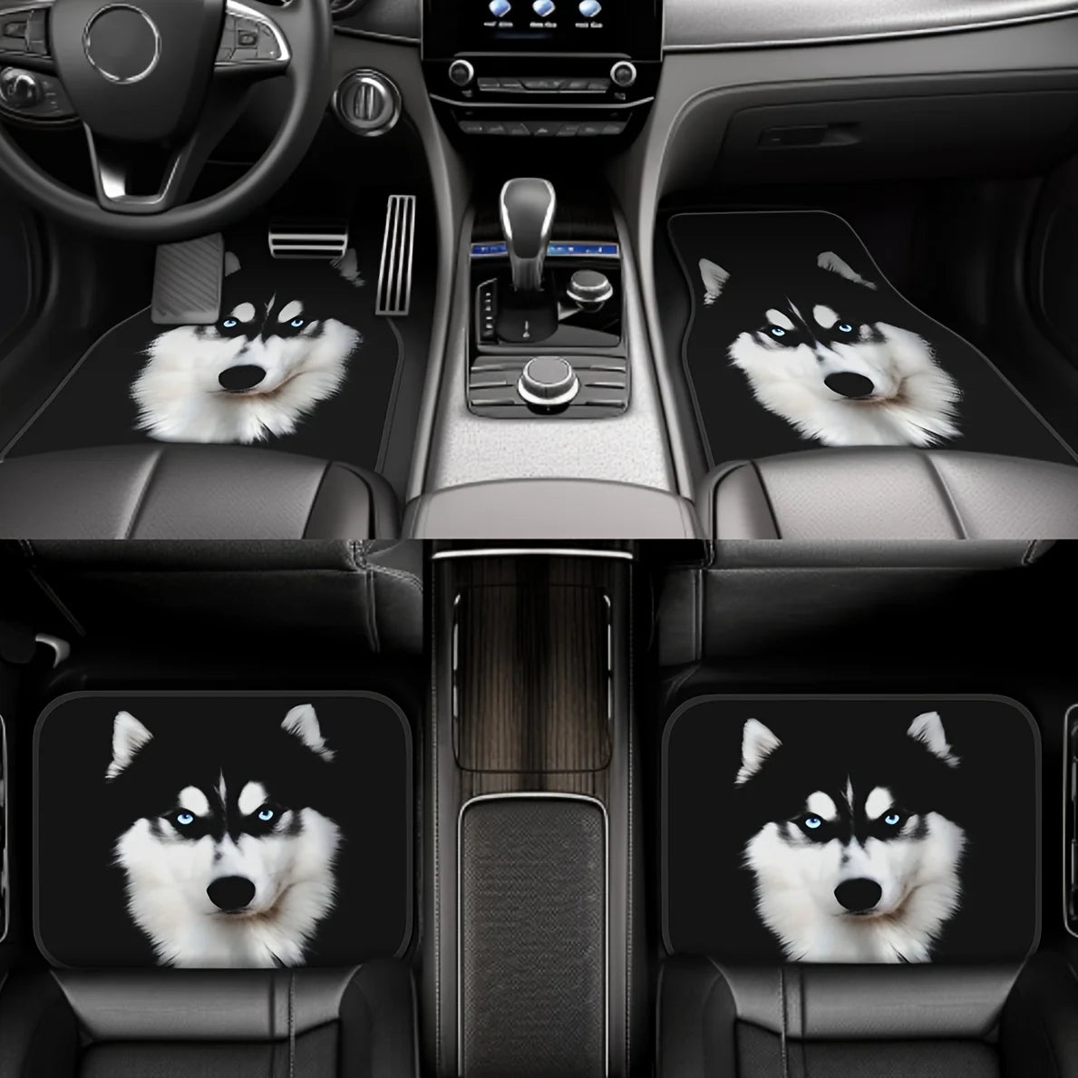 Set of 4 All-Weather Car Floor Mats – Husky Design, Universal Car Floor Mats HIP