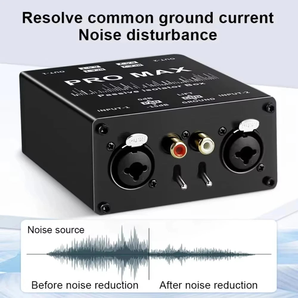 2-Way Passive Audio Isolator – XLR RCA 6.5mm Dual Channel Audio Isolator HIP