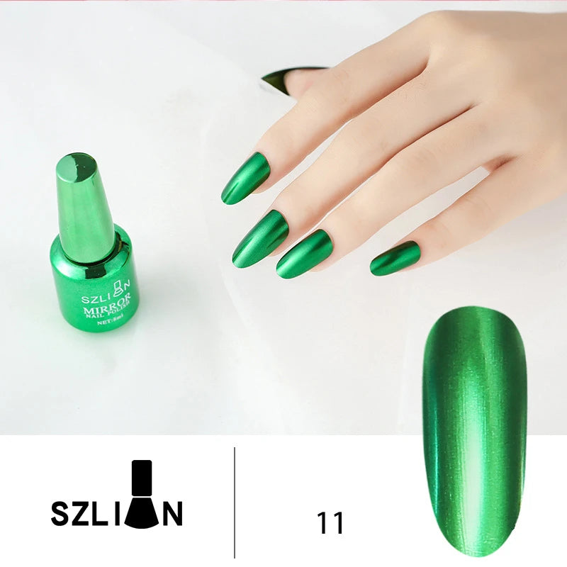 ZUOFILY Mirror Gel Nail Polish – No Lamp Metallic Silver